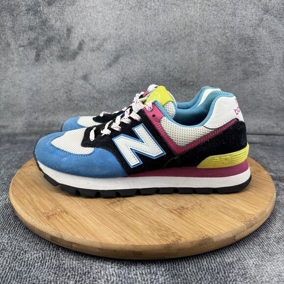New Balance 574 Shoes Womens Size 7.5 Blue Black Pink ENCAP Retro Sneakers - Picture 3 of 10
